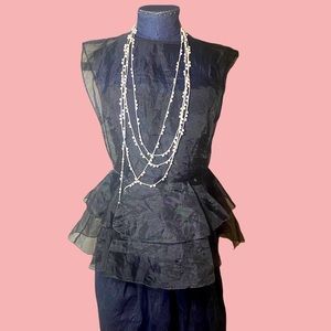 Anna-Kaci dressy fit and flare black top